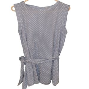 Loft petites sleeveless belted blouse